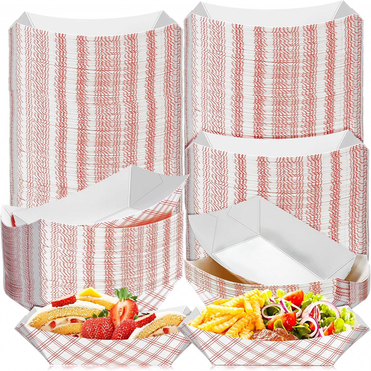 Food Snacks Images - 160 Pack Checkered 2Lb Paper Food