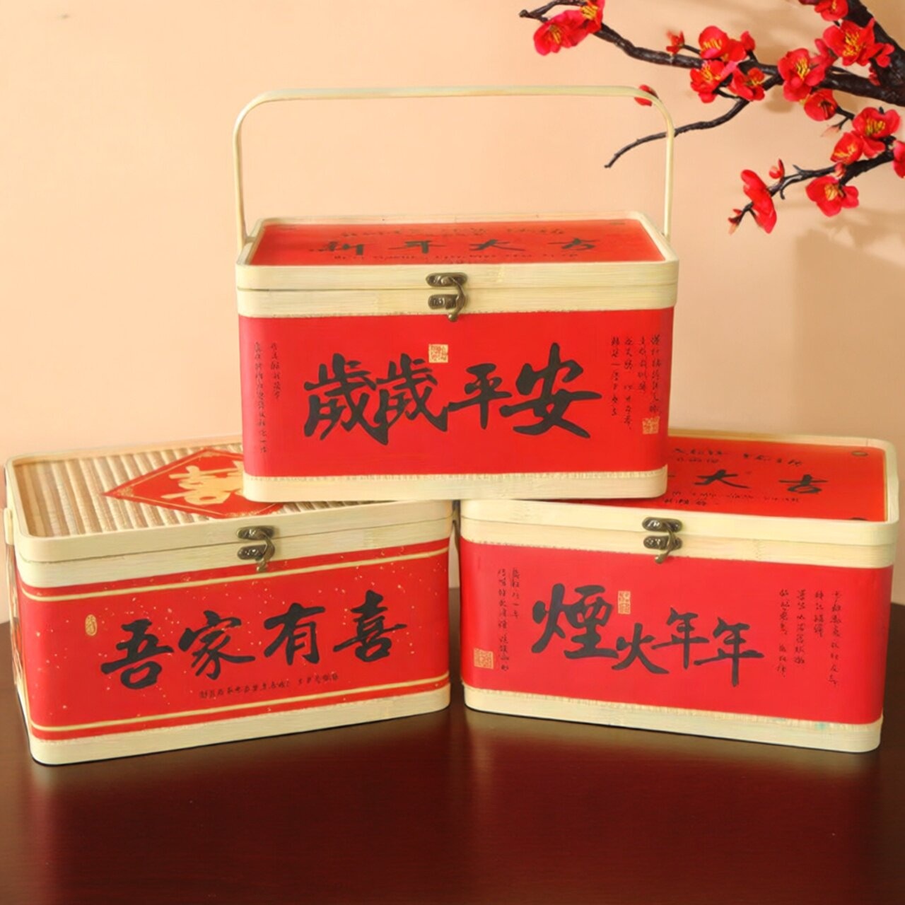 Large Red Gift Box Handheld Ha – Food Snacks Hamper recenzja i cena