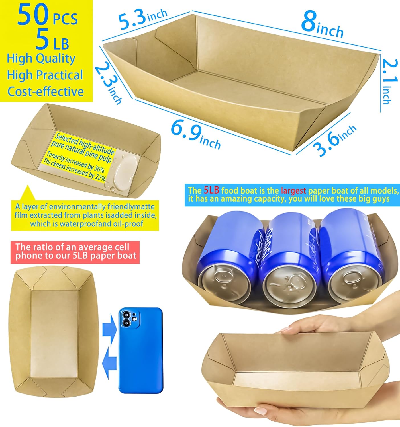 50 Pack 5LB Kraft Paper Food B – Food Snacks Images recenzja i cena
