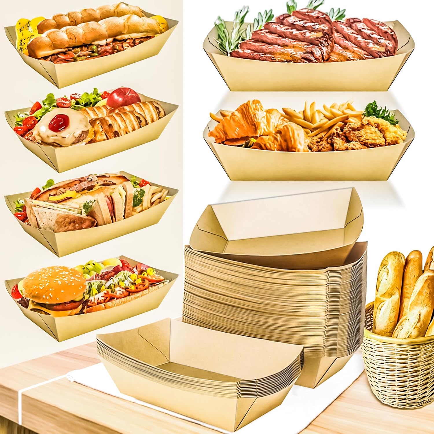 50 Pack 5LB Kraft Paper Food B – Food Snacks Images recenzja i cena
