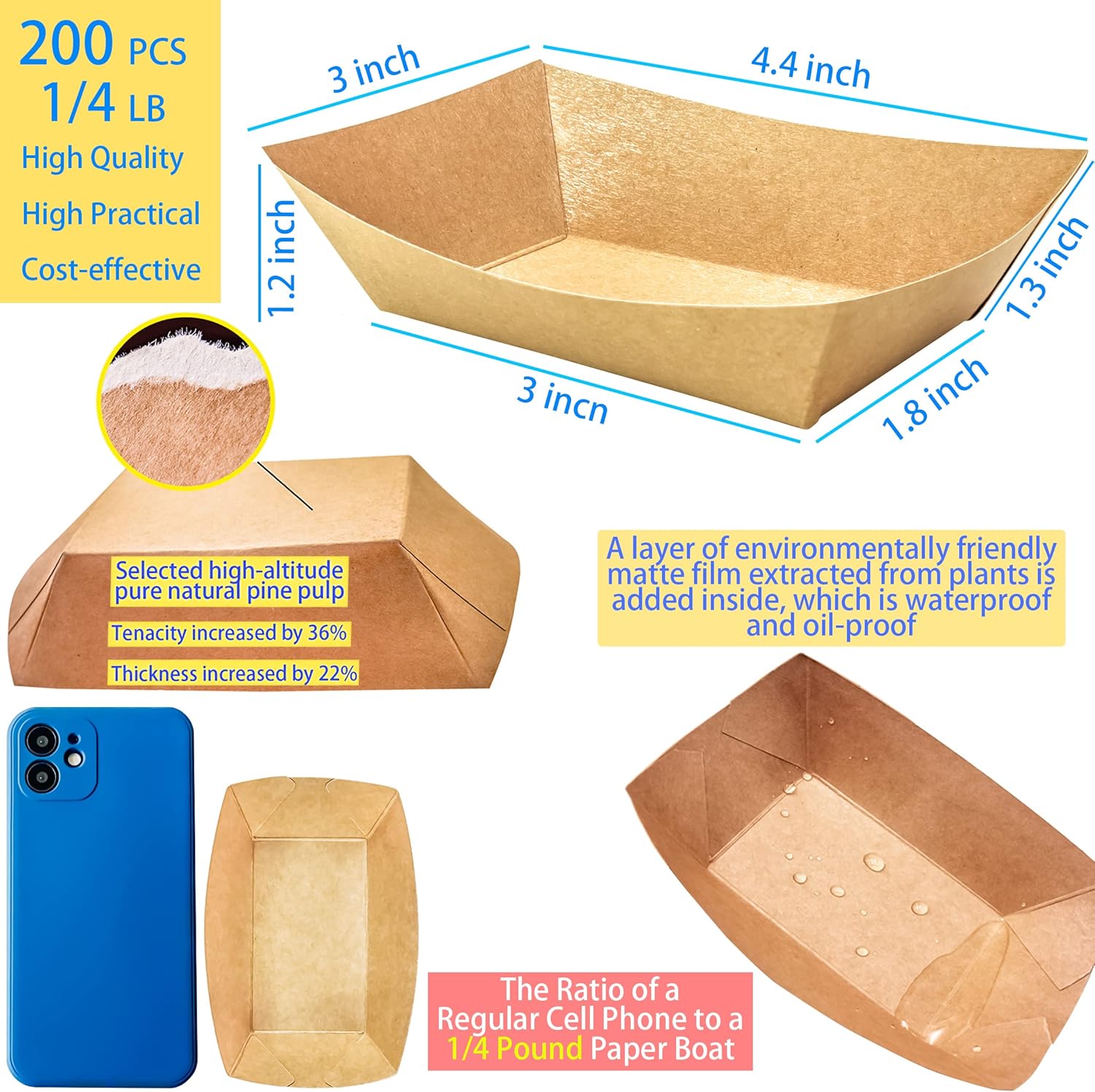 200 Pack Small Paper Food Tray – Food Snacks Images recenzja i cena