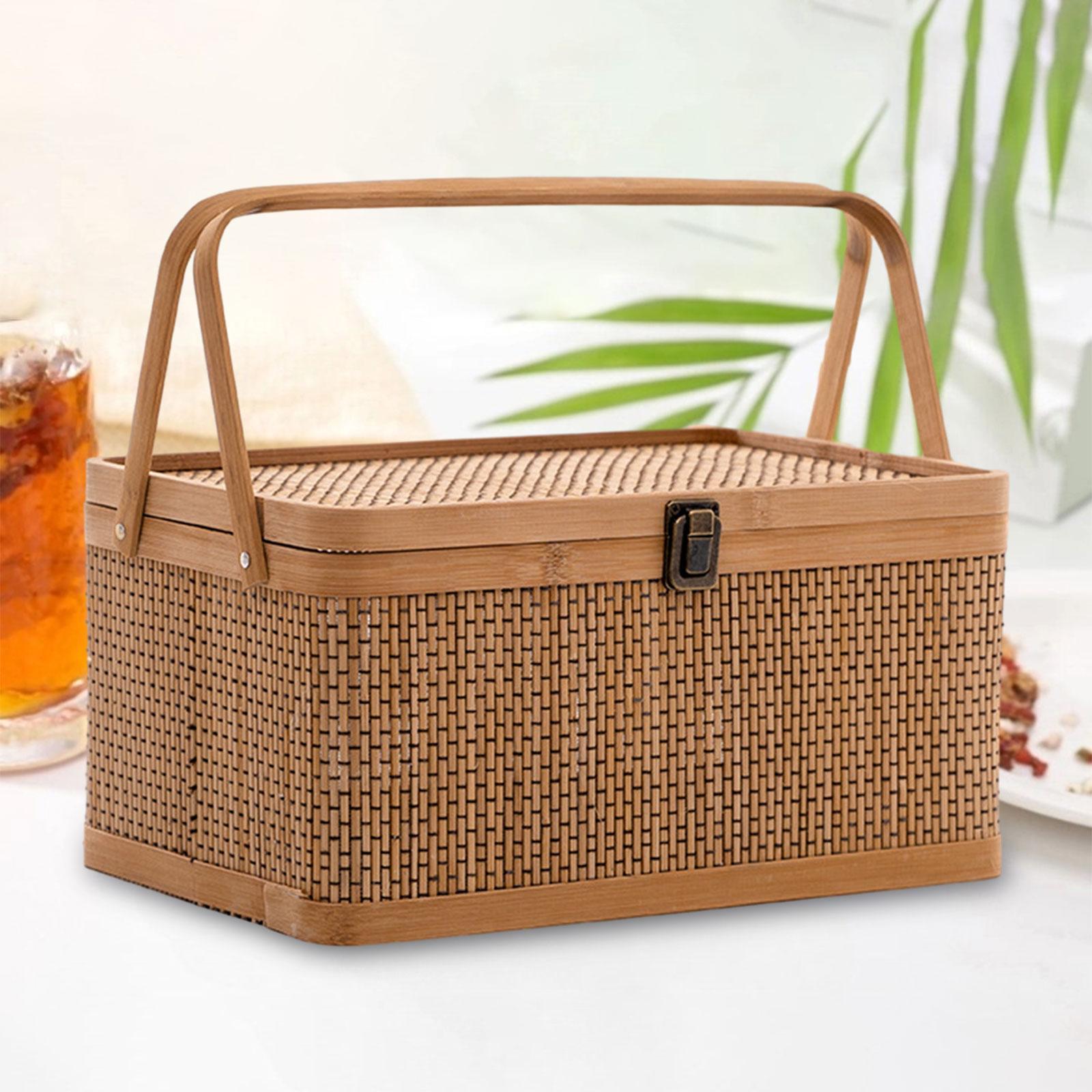 Handcrafted Bamboo Picnic Bask – Food Snacks Hamper recenzja i cena