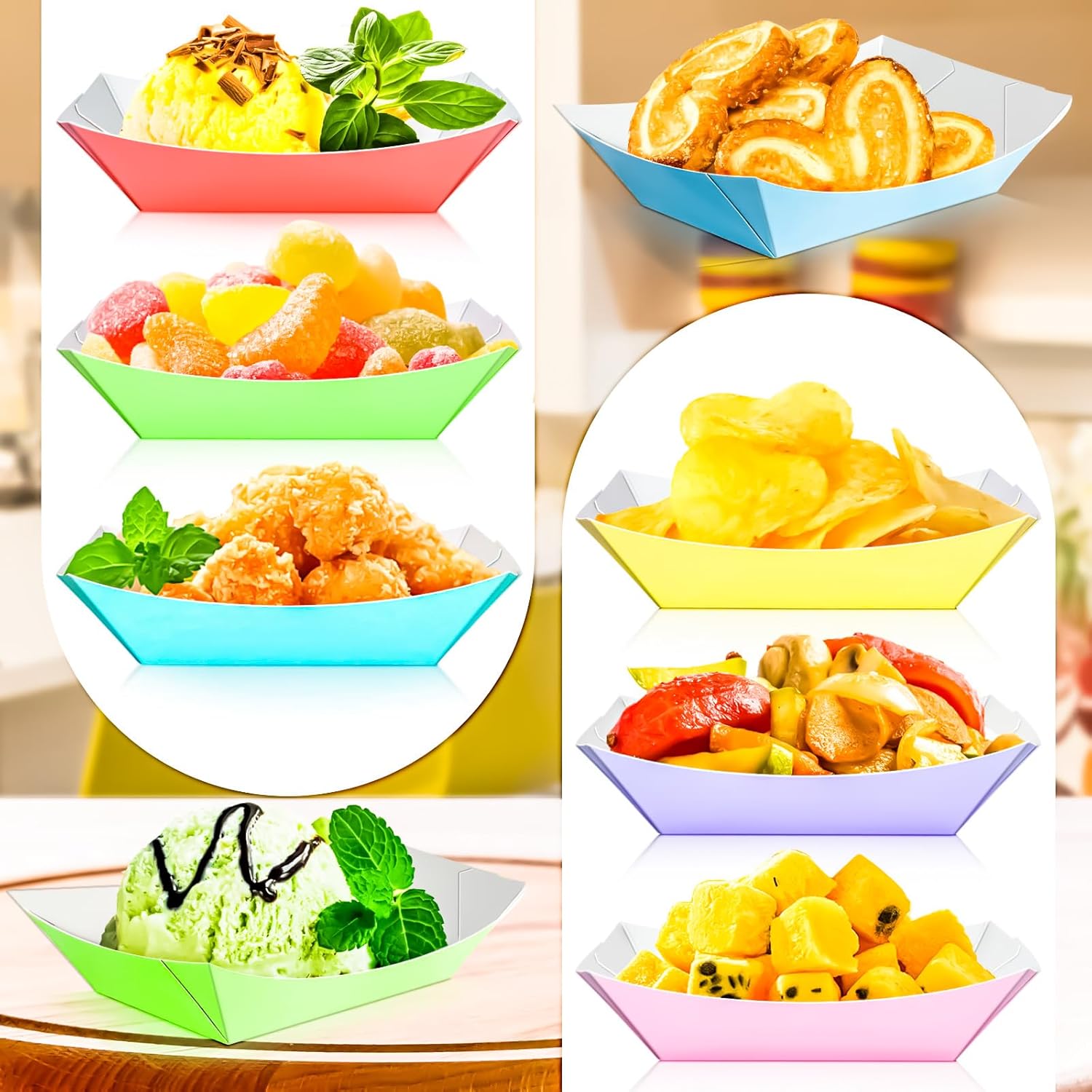 100 Pack Colorful 1/4Lb Paper  – Food Snacks Images recenzja i cena