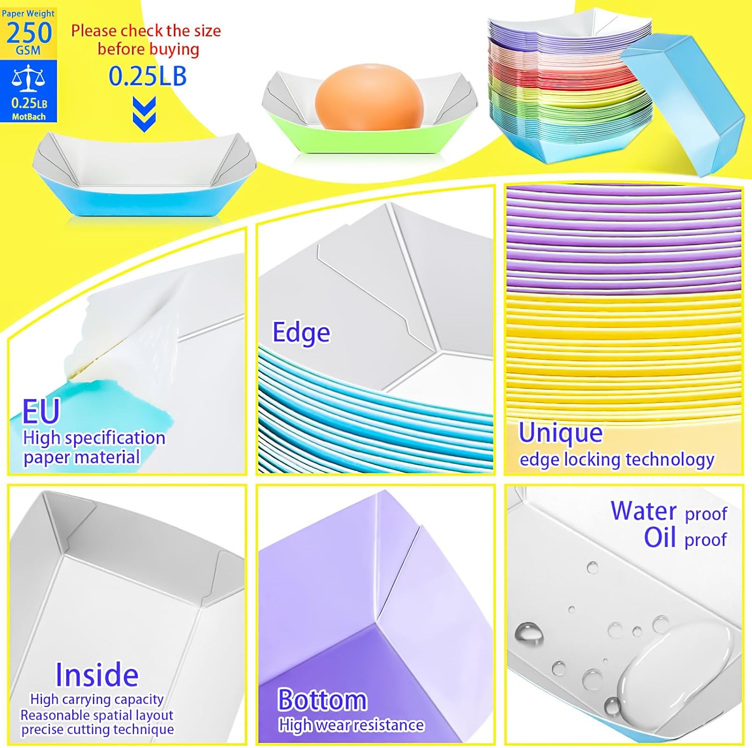 100 Pack Colorful 1/4Lb Paper  – Food Snacks Images recenzja i cena
