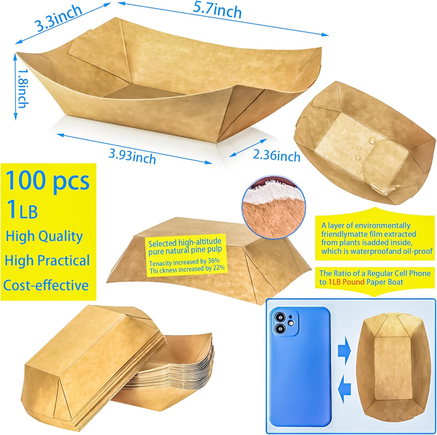 100 Pack 1lb Kraft Paper Food  – Food Snacks Images recenzja i cena