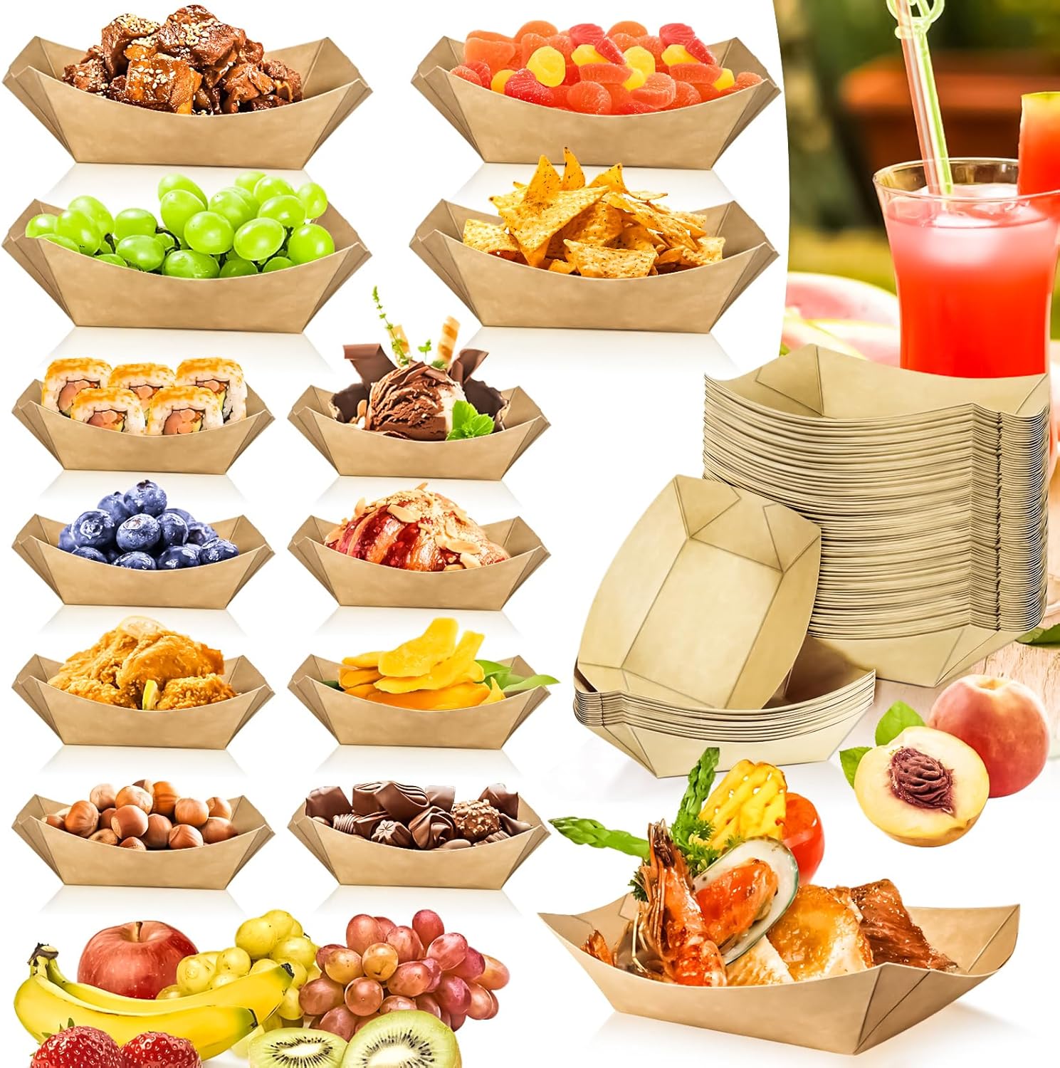 100 Pack 1lb Kraft Paper Food  – Food Snacks Images recenzja i cena