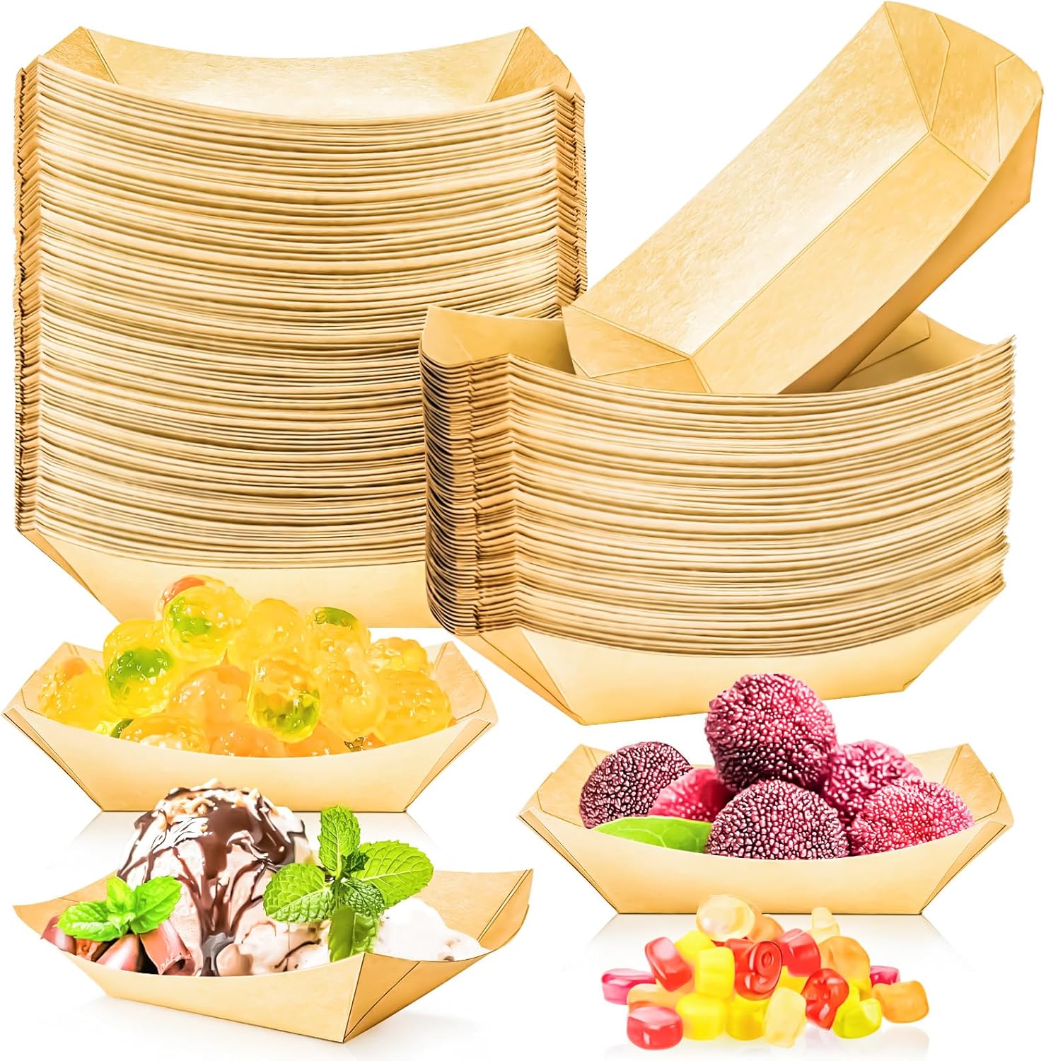 100 Pack 1/4Lb Paper Food Boat – Food Snacks Images recenzja i cena
