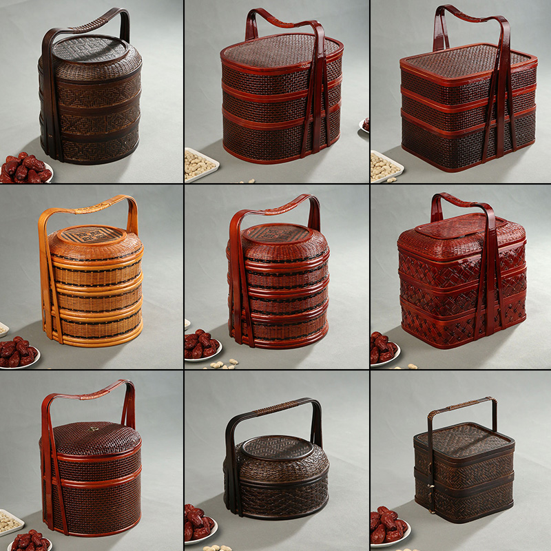 Bamboo Picnic Basket with Lid  – Food Snacks Hamper recenzja i cena