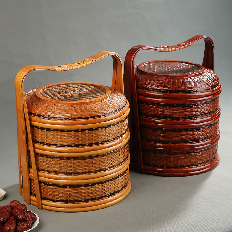 Bamboo Picnic Basket with Lid  – Food Snacks Hamper recenzja i cena